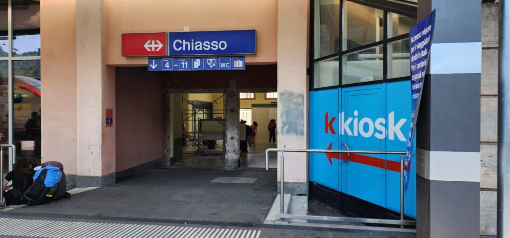 Entrance to Chiasso train station in Switzerland