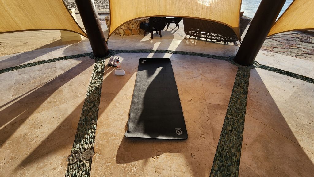 Outdoor yoga set up